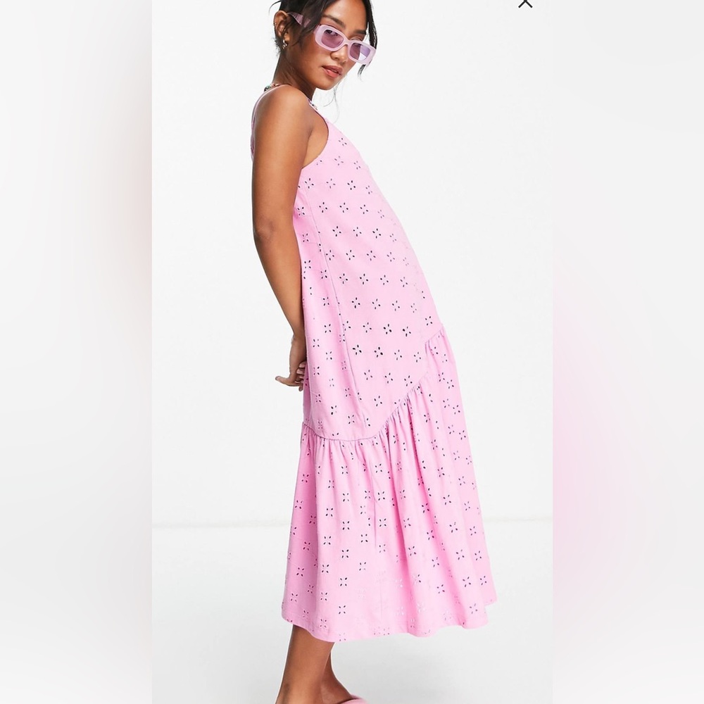 Eyelet strappy midi dress